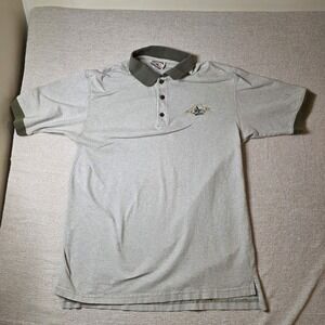 Vintage Time Square Sportswear Golf Polo Shirt Men's Large Gray Green Collar...